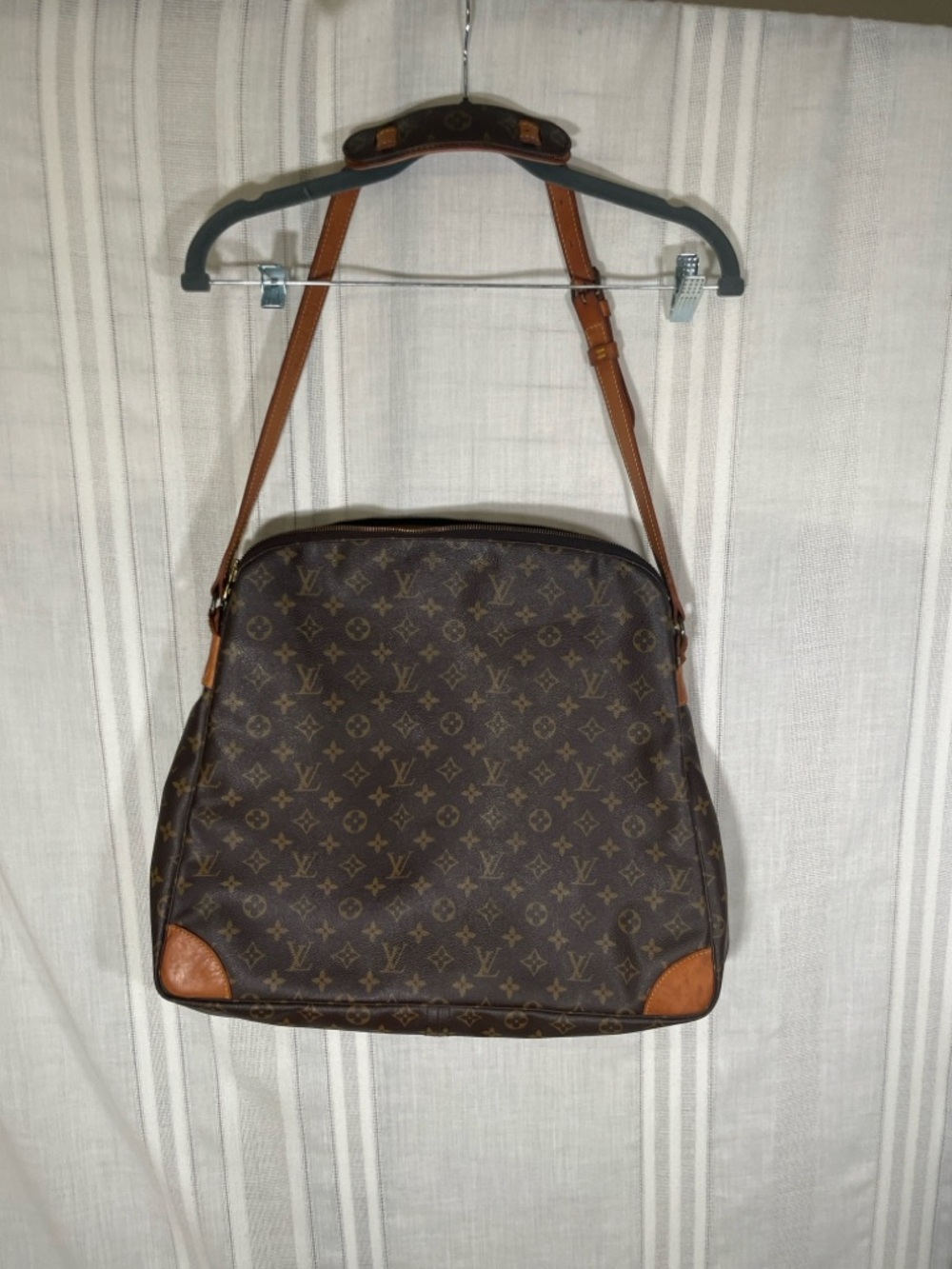Louis Vuitton Brown Monogram Shoulder Bag with Tan Trim